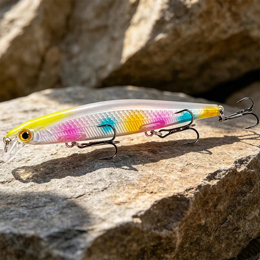 Fishing Lures 11cm 12.5g Sinking Minnow Wobblers Plastic Artificial Baits With 3 Hook For Bass Pike Carp Swimbait Fishing Tackle