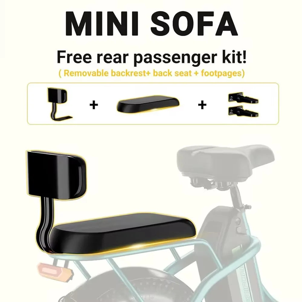 20inch foldable parent-child riding E-BIKE. 1000W brushless motor city electric bike, 48V13AH removable battery electric scooter