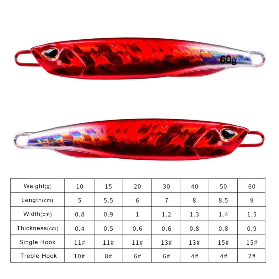 Fishing Lure 10g15g20g30g40g60g Trolling Artificial Hard Bait Bass Casting Jigging Fish Lure Sinking Spoon Tackle Metal Jig