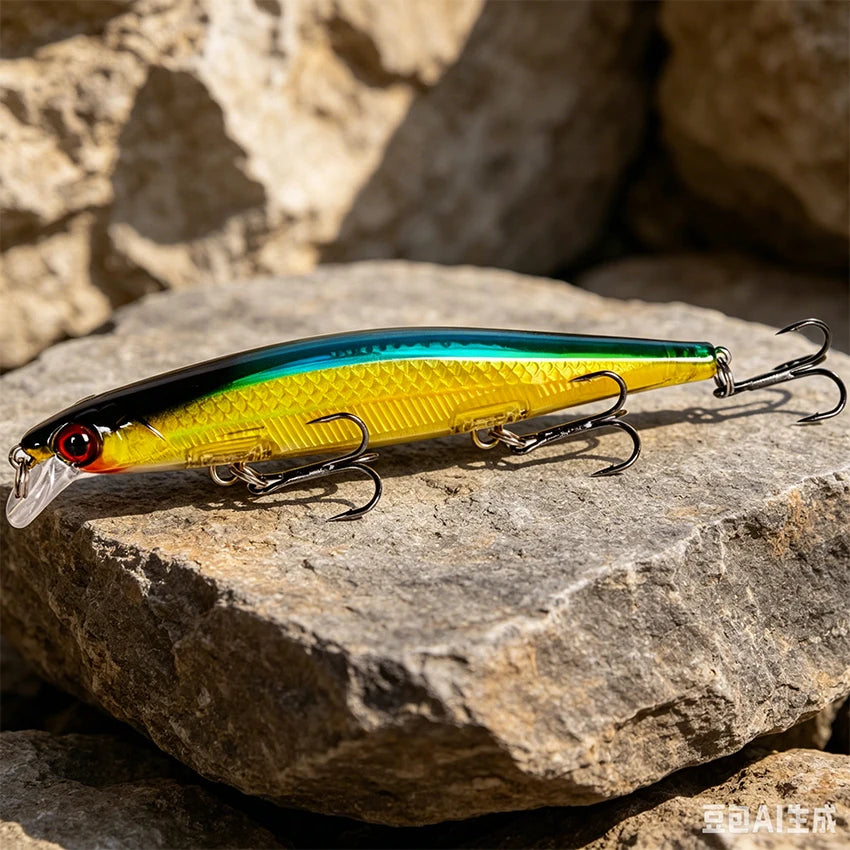 Fishing Lures 11cm 12.5g Sinking Minnow Wobblers Plastic Artificial Baits With 3 Hook For Bass Pike Carp Swimbait Fishing Tackle