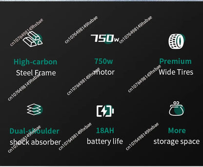 Electric Bike For Man 24-Inch 750W 48V Three Wheeled Electric Vehicle Fat Tire Pedal Powerful Electric Tricycle For Adults Elder