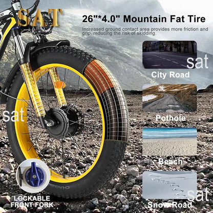 %a Electric Bike for Adults,   Dual Motor 2000W 48V/22.4Ah Removable Lithium Battery