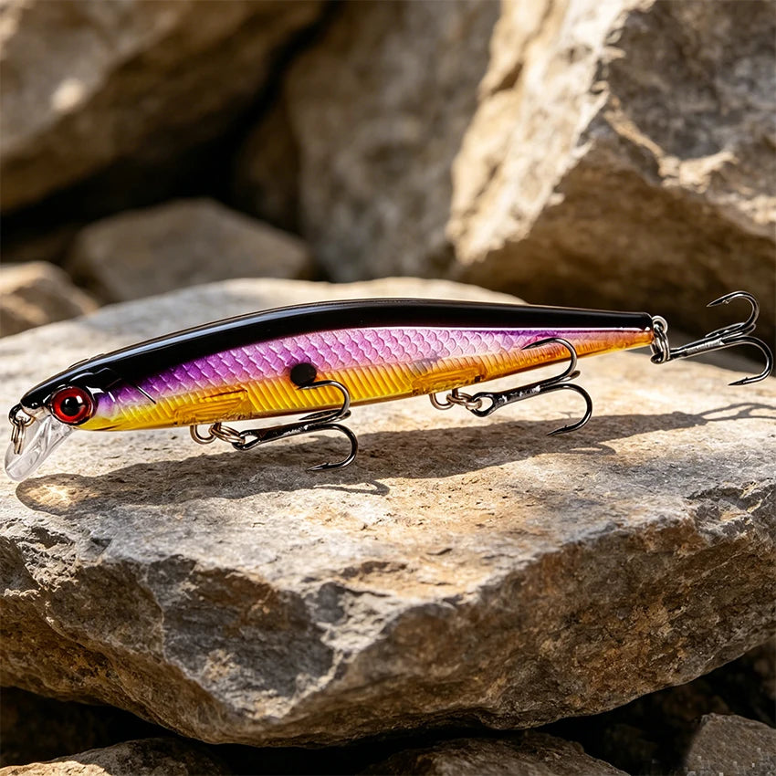 Fishing Lures 11cm 12.5g Sinking Minnow Wobblers Plastic Artificial Baits With 3 Hook For Bass Pike Carp Swimbait Fishing Tackle