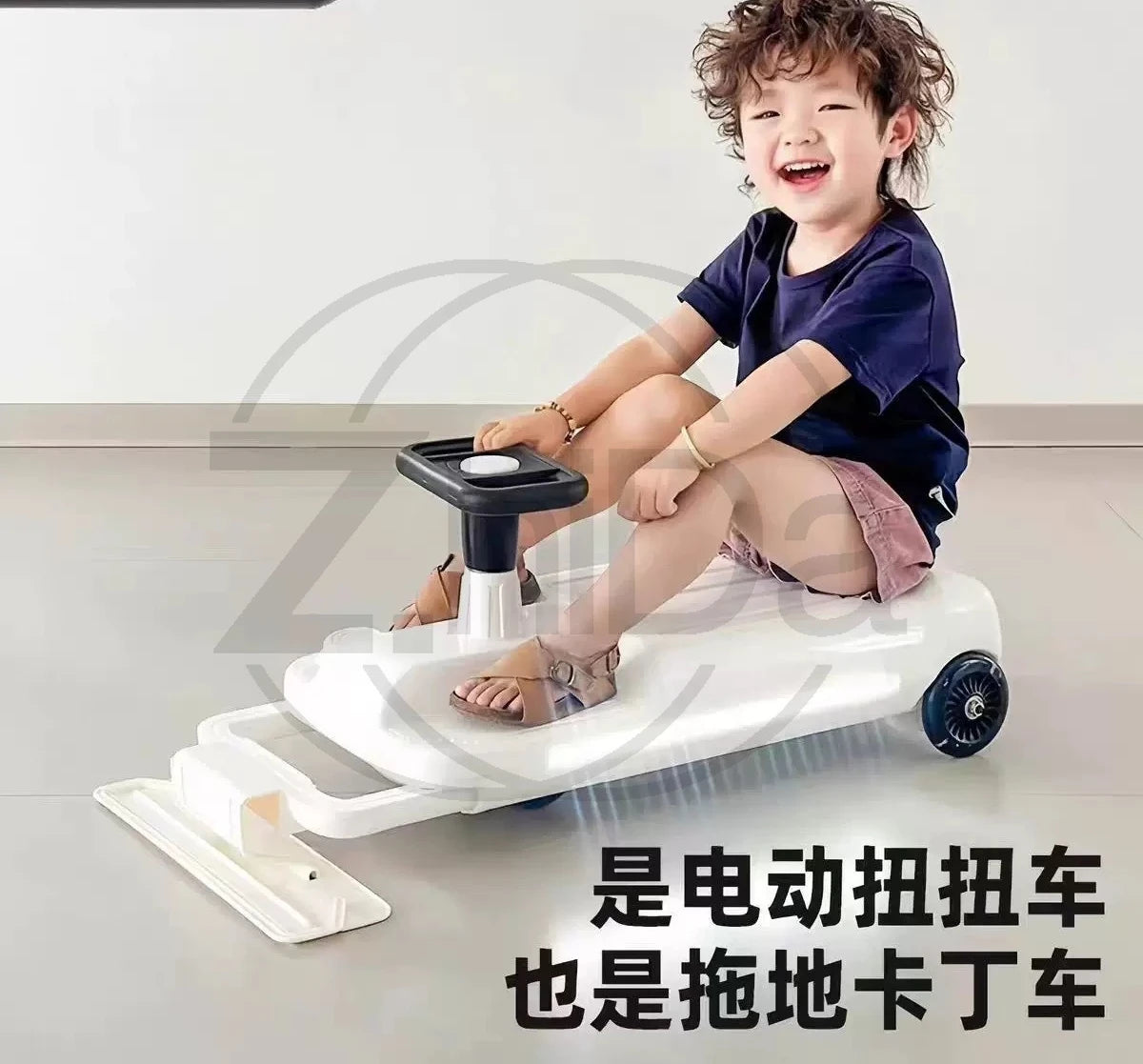Electric Children Scooter Kart Floor Cleaning Ride On Vehicle Household Indoor Parent-Child Toy Car Wholesale