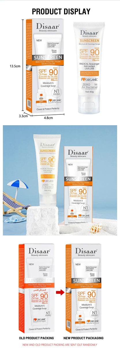SPF 90+ Waterproof Sunscreen Cream