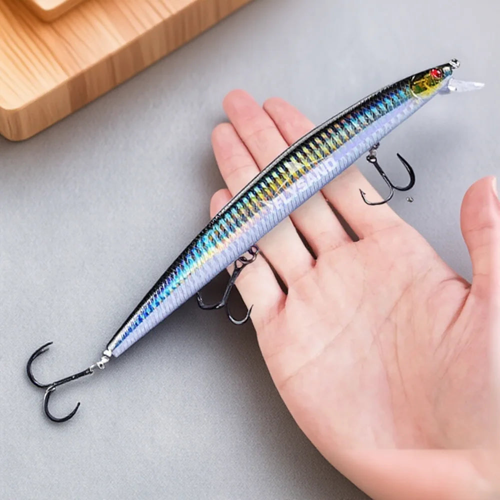 Fishing Lures 18cm 24g Crankbaits Hard Bait Isca Artificiais Pesca Sea Wobbler Swimming Baits Laser Minnow