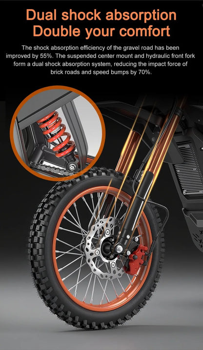 14-inch off-road tire E-Bike, built-in 3000W powerful motor electric bicycle, 60V21AH battery electric motorcycle mountain bike