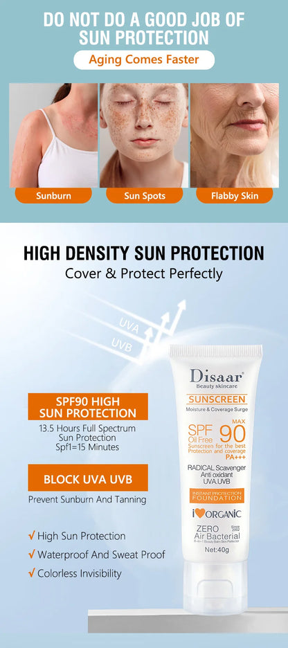 SPF 90+ Waterproof Sunscreen Cream