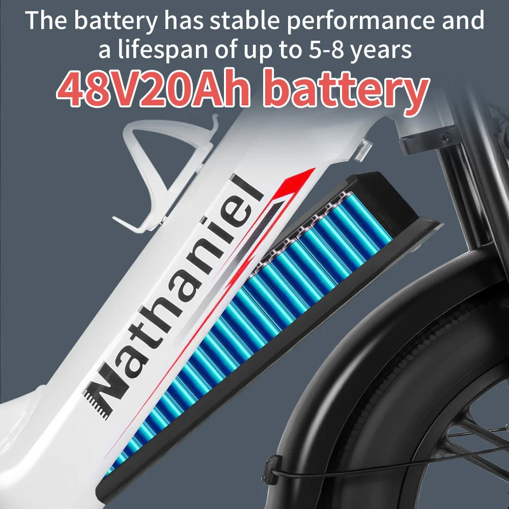 20"Electric Bike 2*1000W Motor 48V 20Ah Removable Battery 50km/h Electric Bicycle for Adults Mountain Bike with Shimano 7-Speed