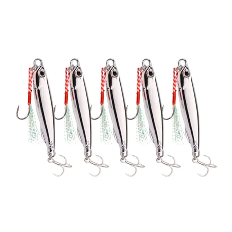10pcs/pack Fishing Metal Jig Lures 30g 40g Plating Silvery Metal Jig Lure Sea Fishing Bait Fishing Lure Saltwater Bass Tackle
