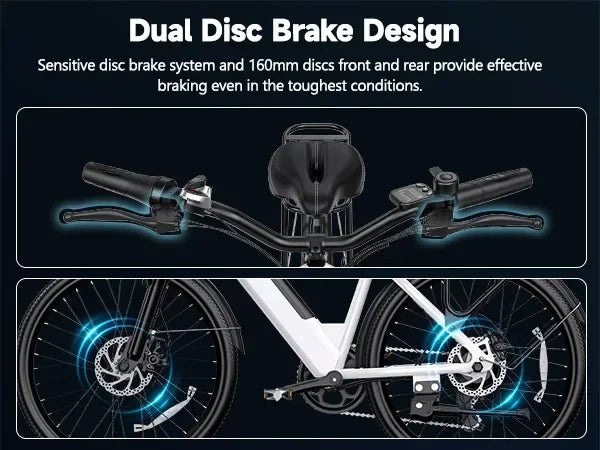 26-inch fashionable E-Bike, 600W brushless motor 48V-10.4ah lithium battery electric moped, adult electric bicycle
