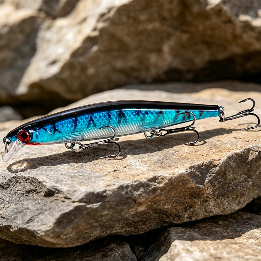 Fishing Lures 11cm 12.5g Sinking Minnow Wobblers Plastic Artificial Baits With 3 Hook For Bass Pike Carp Swimbait Fishing Tackle