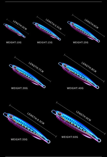 Fishing Lure 10g15g20g30g40g60g Trolling Artificial Hard Bait Bass Casting Jigging Fish Lure Sinking Spoon Tackle Metal Jig