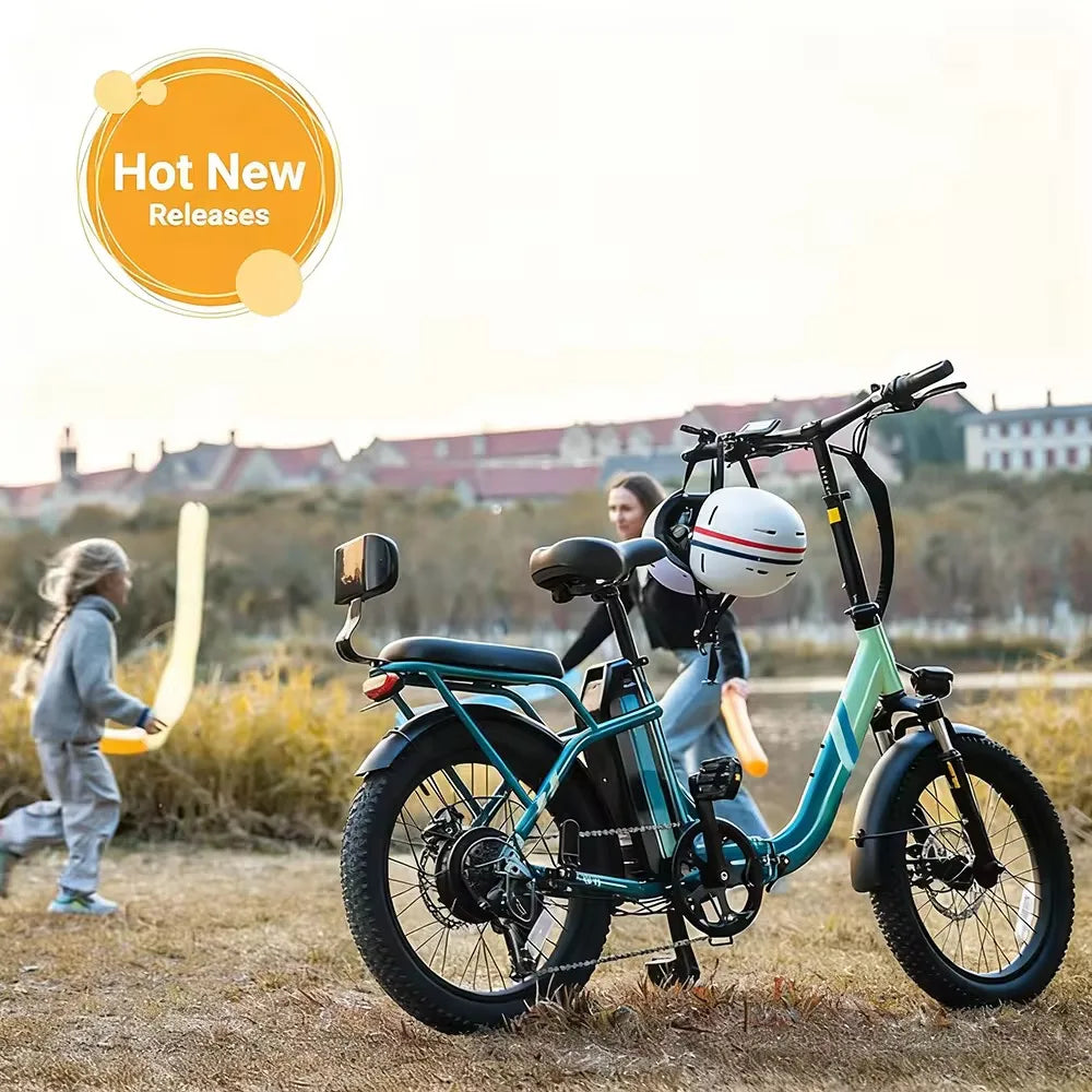 20inch foldable parent-child riding E-BIKE. 1000W brushless motor city electric bike, 48V13AH removable battery electric scooter