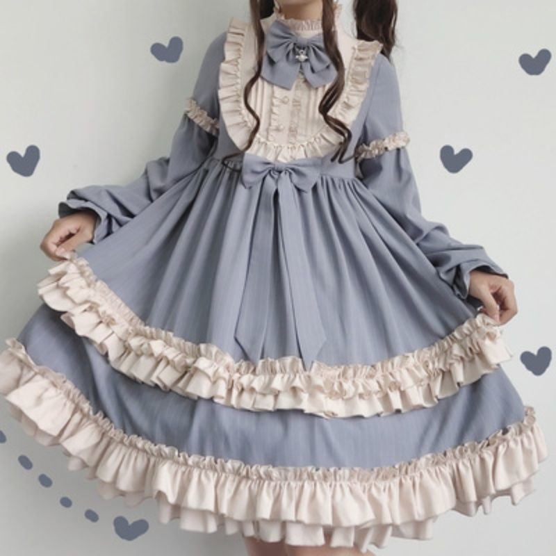 Japanese Soft Girl Cat Party Dress for Spring/Summer