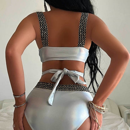 Conjunto de bikini de talle alto para mujer - Moderno y elegante