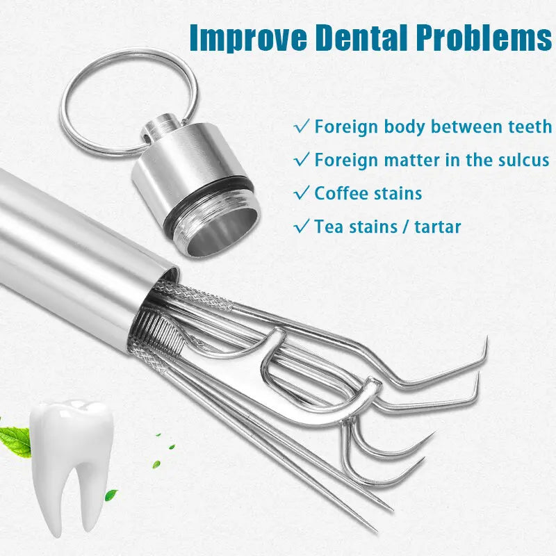 7-Piece Dental Cleaning Kit with Stainless Steel Tools