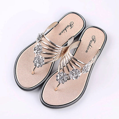 Chanclas planas de verano para mujer, pantuflas informales ligeras