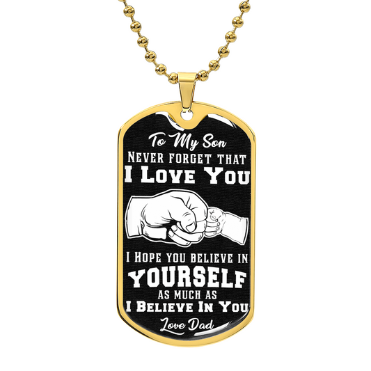 Cree en ti mismo - Collar con placa de identificación