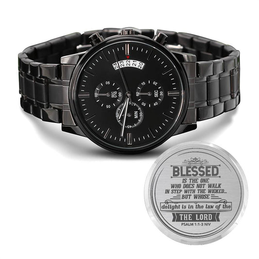 Bienaventurado el que... (Salmo 11-3 NVI) – Reloj de hombre
