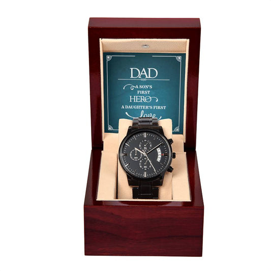 El primer héroe de un hijo - Reloj cronógrafo negro