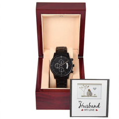 Mi marido, mi amor - Reloj cronógrafo negro
