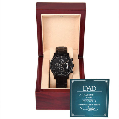 El primer héroe de un hijo - Reloj cronógrafo negro