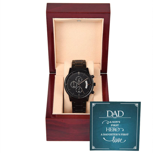 El primer héroe de un hijo - Reloj cronógrafo negro