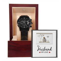 Mi marido, mi amor - Reloj cronógrafo negro