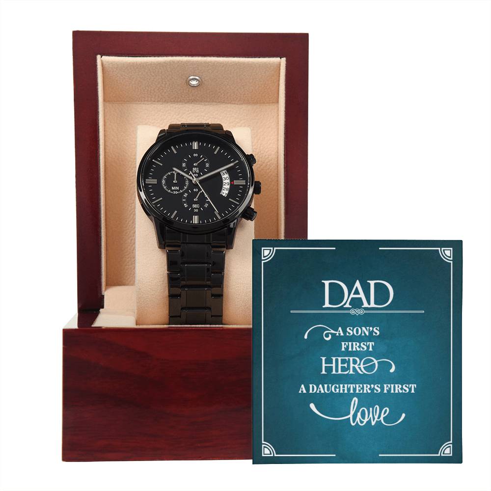 El primer héroe de un hijo - Reloj cronógrafo negro