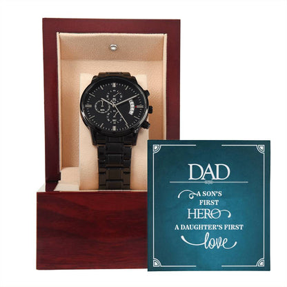 El primer héroe de un hijo - Reloj cronógrafo negro