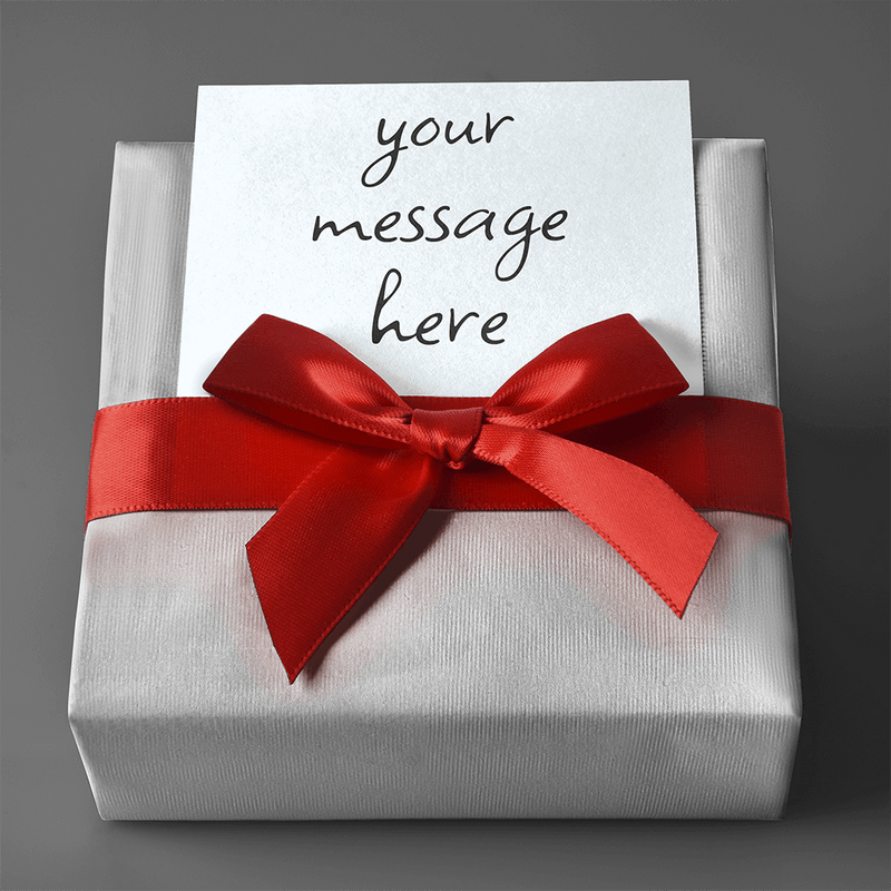 Envoltorio de regalo con mensaje personalizado