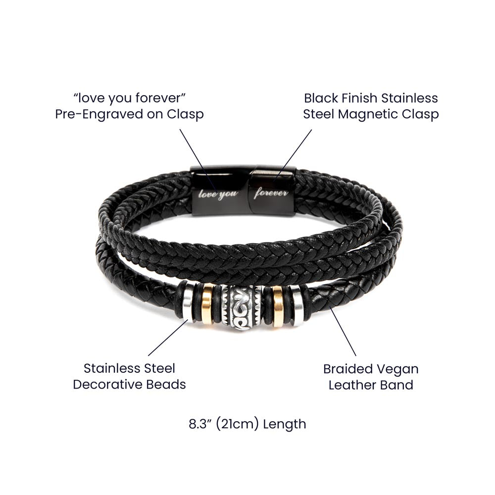 Never Forget Love You Forever (To My Grandson) – Bracelet