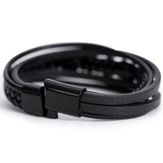 Proverbs 20:7 - Leather Cross Bracelet