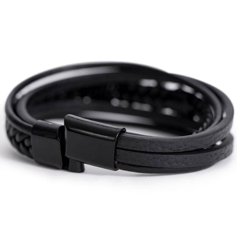 Proverbios 20:7 - Pulsera de cuero con cruz