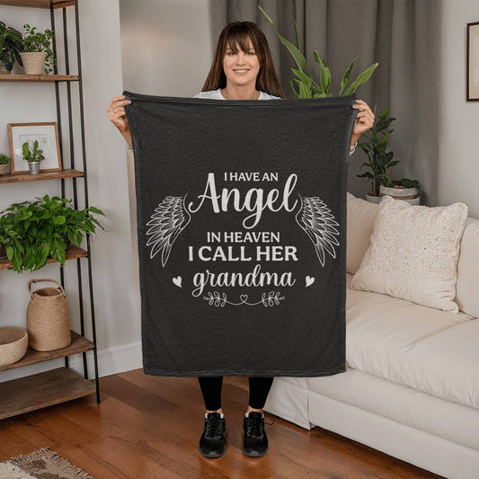 Tengo un ángel en el cielo, la llamo abuela – Manta de tejido polar de coral