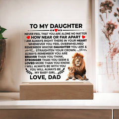 Para Mi Hija Más Valiente – Acrílico Cuadrado