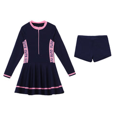 Solid Color Children's Dress Style Swimsuit