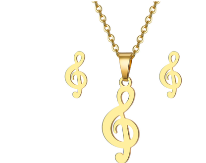 Conjunto de collar con colgante de corazón para mujer - Cadena corta elegante