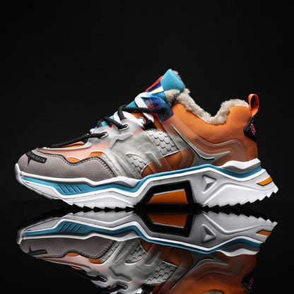 Men's Plush Dad Shoes with Reflective Laces