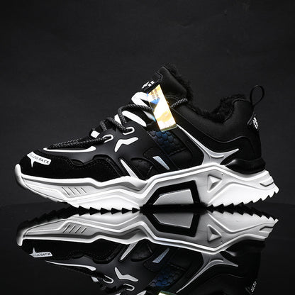 Men's Plush Dad Shoes with Reflective Laces