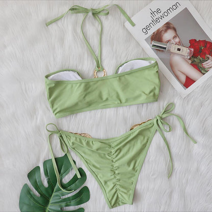 2022 New Sexy Bikini with Metal Accessories and Cutouts