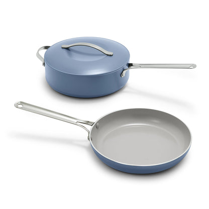 GreenPan Nova 10” Frying Pan Skillet and 4.37QT Sauté Pan with Lid Oprah’s Favorite Things 2024 PFAS-Free Ceramic Nonstick Induction Suitable Sear Fry Broil Dishwasher & Oven Safe Ocean