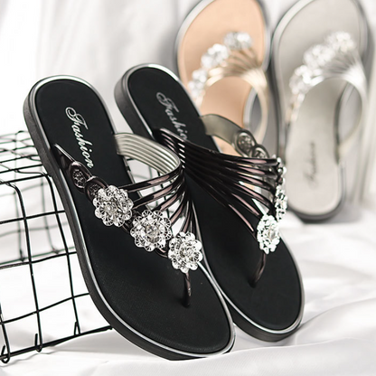 Chanclas planas de verano para mujer, pantuflas informales ligeras
