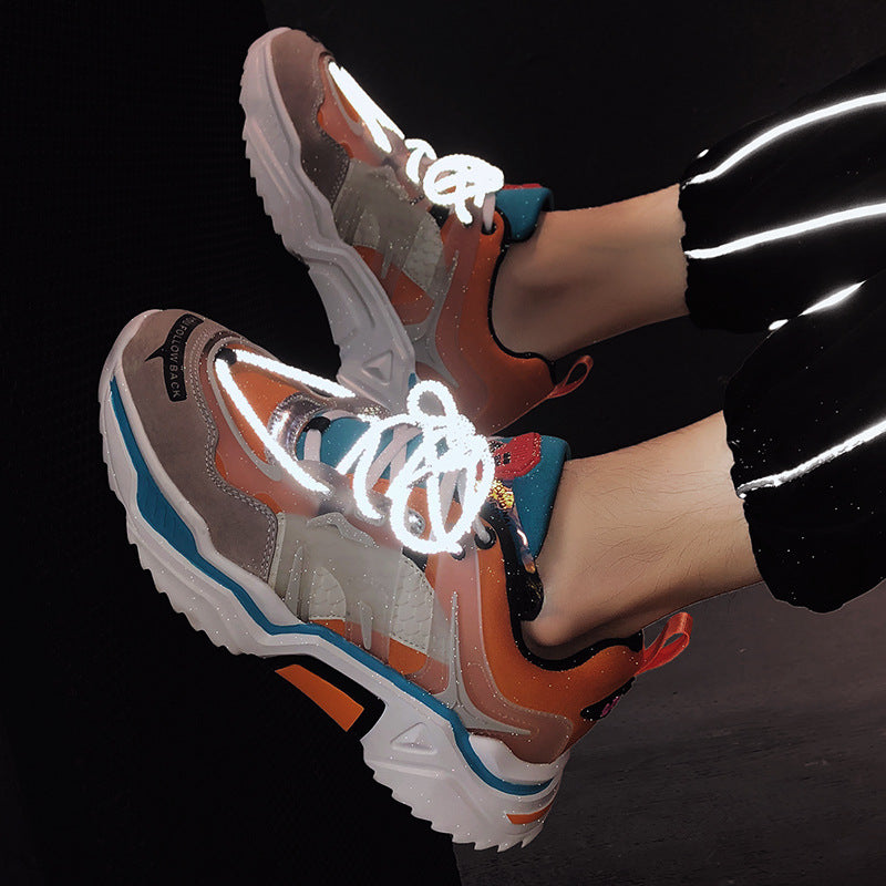 Men's Plush Dad Shoes with Reflective Laces