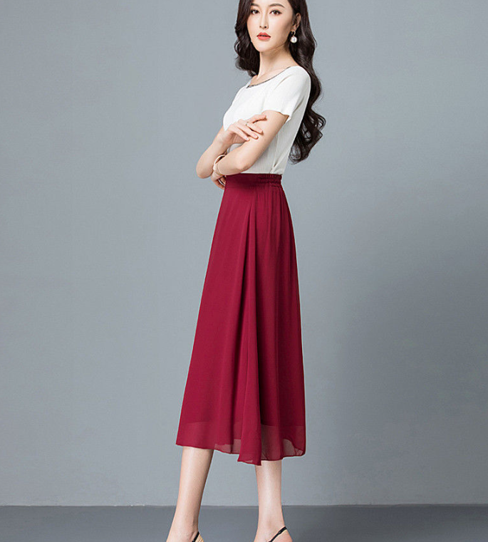 Oversized Summer Chiffon Half Skirt for Women