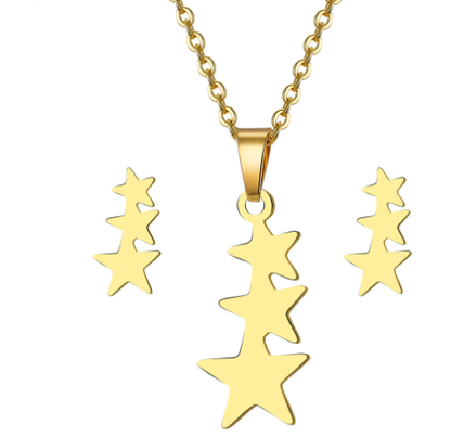 Conjunto de collar con colgante de corazón para mujer - Cadena corta elegante