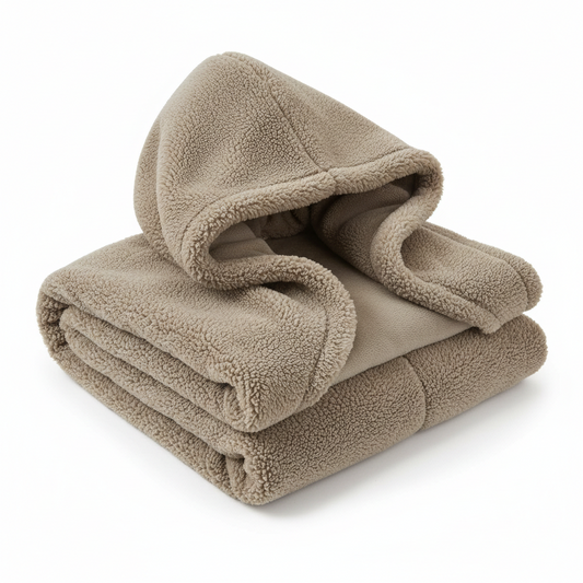 Don't Wake the Bear – Hooded Sherpa Fleece Blanket